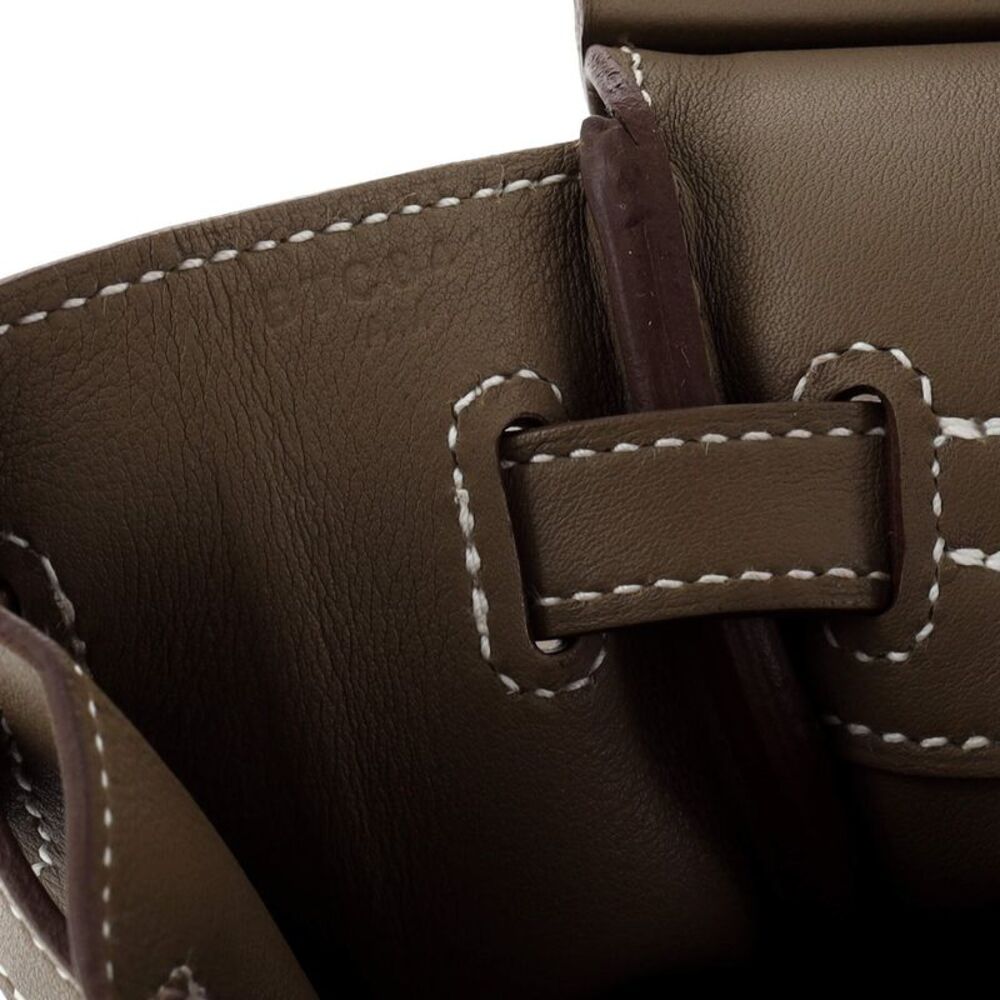 Hermes Birkin Handbag Grey Swift with Palladium Hardware 25 Neutral - Picture 10 of 11